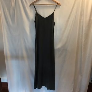 Long Charcoal Thin Strapped Maxi Dress- M